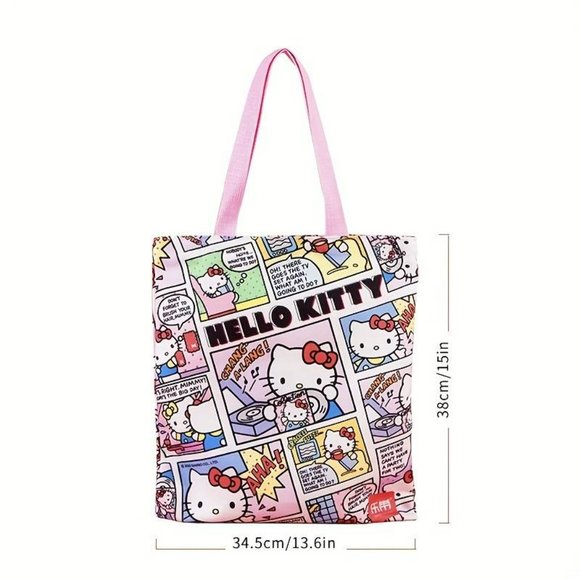 SANRIO HELLO KITTY  CANVAS TOTE WITH ZIPPER - Picture 2 of 4